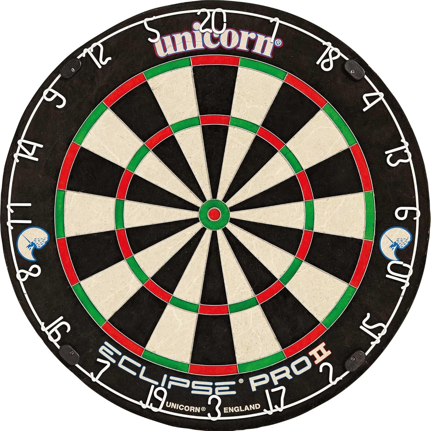 Eclipse Pro 2 Bristle Steel Tip Dartboard with American Legend Dartboard Cabinets – Ultra-Slim Bullseye – High-Vis Rotatable Number Ring – 30% Thinner Wire